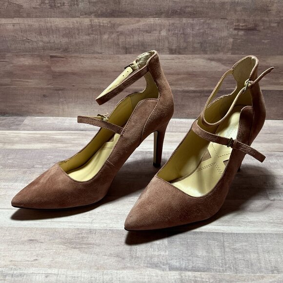Adrienne Vittadini Womens Suede Pointed Toe Heels With Ankle Strap Size 8M - Picture 10 of 12